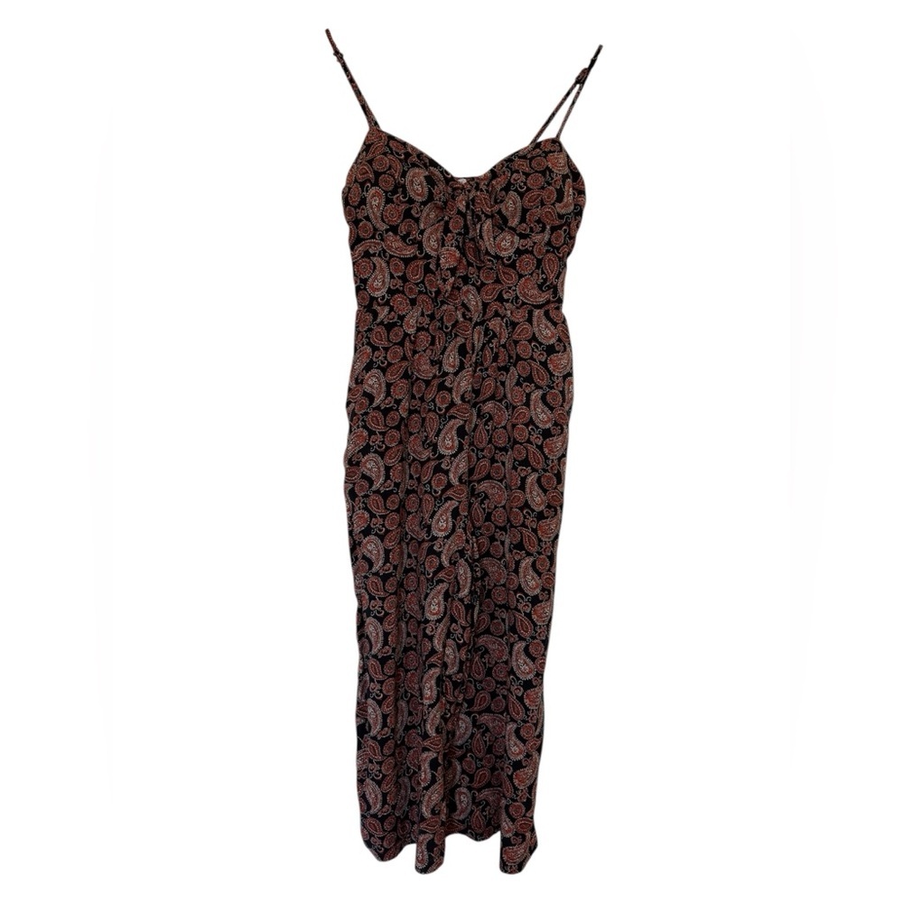 A U W Paisley Print jumpsuit romper wide Leg size M